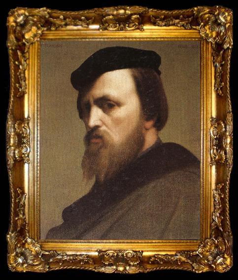 framed  Hippolyte Flandrin Self-Portrait, ta009-2